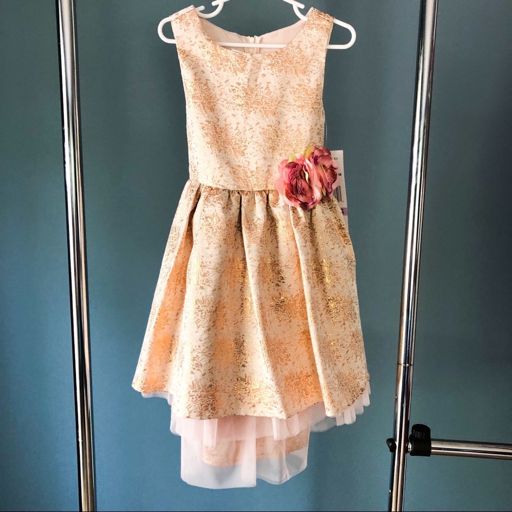 Gorgeous Golden Floral Formal Dress
